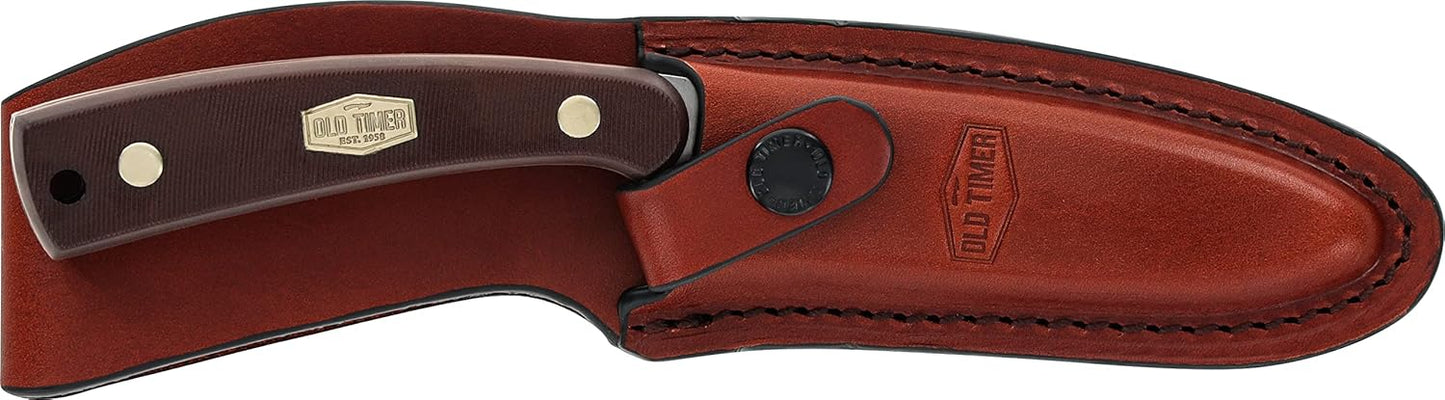 Old Timer 158OT Guthook Skinner 7.3in High Carbon S.S. Full Tang Fixed Blade Knife with 3.5in Blade and Sawcut Handle for Outdoor, Hunting and Camping