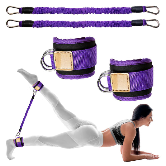 Ankle Resistance Bands with Cuffs Leg Strength Bands for Women Glutes Hip Building Exercise Bands for Working Out Fitness Yoga Martial Arts Ankle Straps for Butt Lift Exercise Equipment