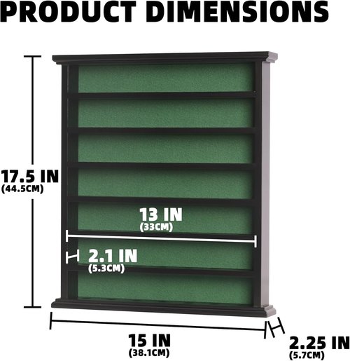 DisplayGifts Golf Gift 49-Golf Ball Display Case Cabinet Rack, No Door Open Rack Black Finish Frame