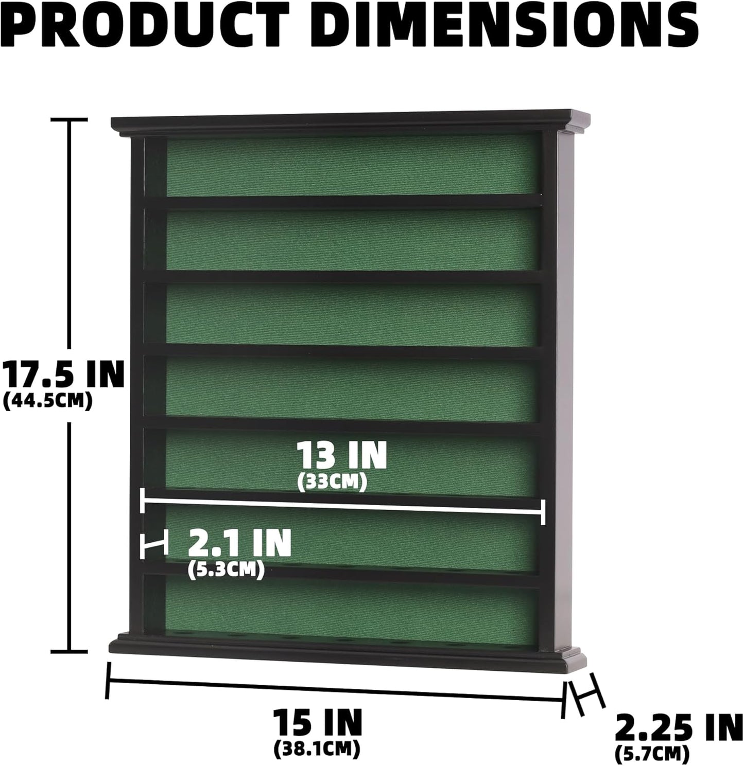 Golf Ball Display Case Cabinet Rack - 49-Ball Holder with Open Design, Black Finish