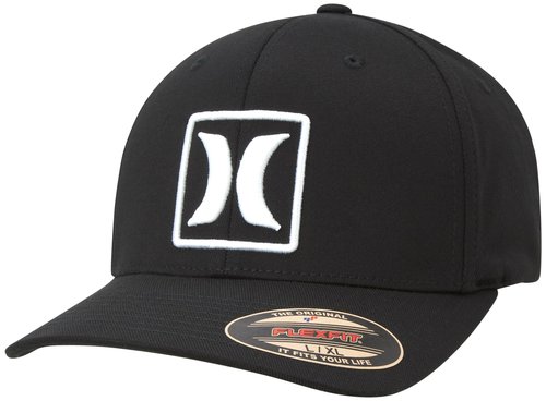 Hurley Men's Caps - Reflect Icon Curved Brim Baseball Cap - Fitted Hats for Men, Size Small-Medium, Black