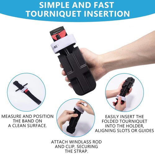 Tourniquet Holder by Tilcare - Tourniquets Medical Case with Tactical Belt Clip Attachment and 3 Adjustable Screws for 1.5" to 2.25" Duty Belts, First Aid C-A-T® Tourniquet Kit