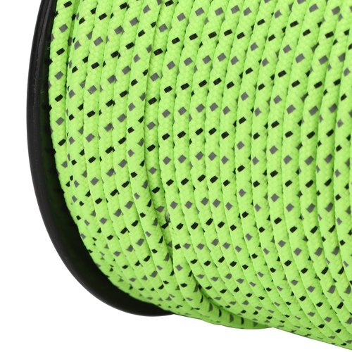 Raguso Tent Rope Fluorescent 2.5mm/0.1in Diameter Reflective Guyline Lightweight Multipurpose Reflective Rope Camping Rope for Outdoor