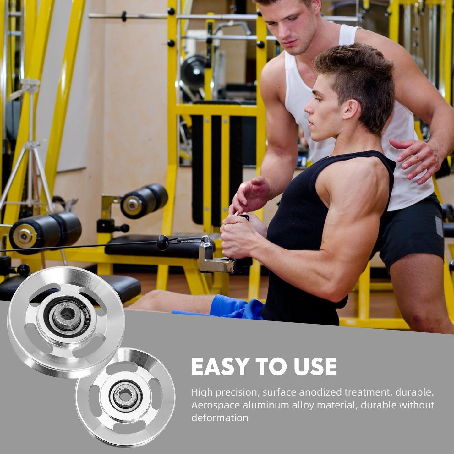 Exercise Pulley Replaceable: 10 Pcs Gym Pulley, Lifting Pulley Wheel Pully Pulley System Wheel Pulley Gym Wear Resistant Fitness Equipment Aluminum Alloy Cable