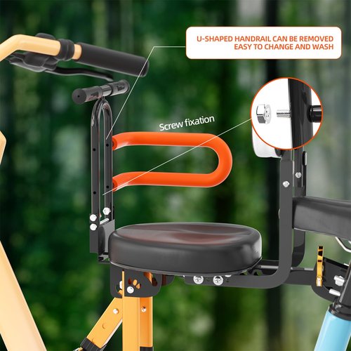 OUSEXI Child Bike Seat Front Mounted,Retractable Toddler Bike Seat Suitable for Children 2~6 Years