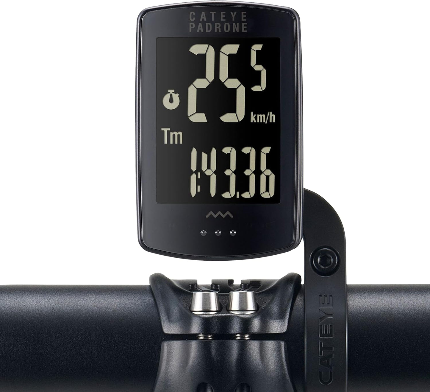CATEYE Padrone Wireless Bike Computer – Oversized Display Cyclocomputer, Wireless Speedometer & Odometer, FlexTight™ Mount, Auto Start/Stop, Programmable Odometer