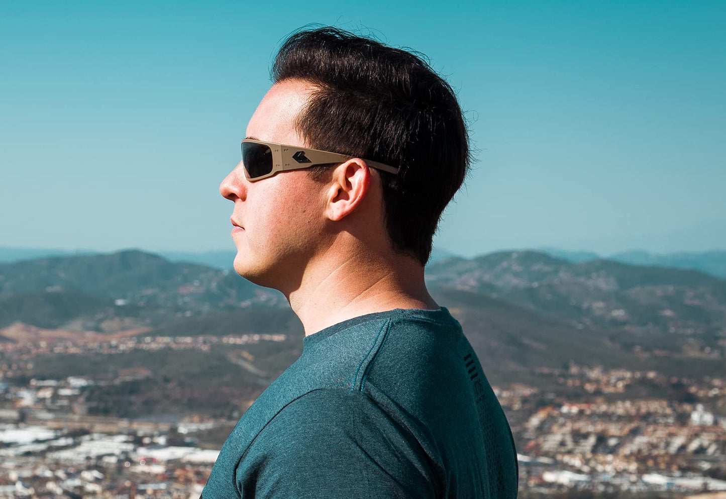 Gatorz Magnum Sunglass, Black Anodized Frame, Silver American Flag, Smoke Polarized Lens - Made in the USA - GZ-01-041