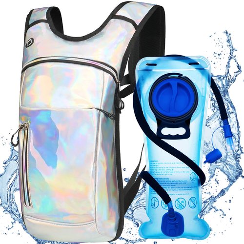 Hydration Backpack, Water Backpack with 2L Hydration Bladder, Rave Backpack Hydration Pack, Festival Essential for Raves, Hiking, Cycling, Climbing, Running, Outdoor, Camping and More