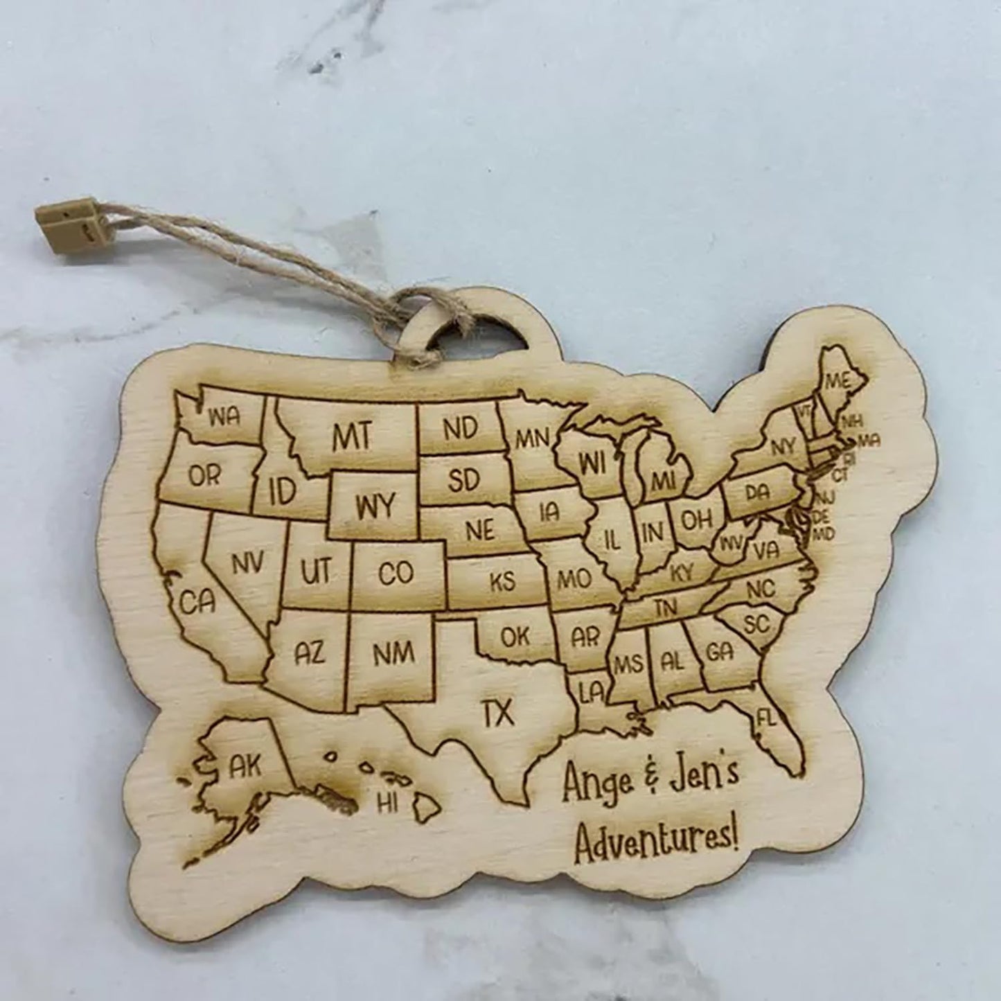 QENWWENG Oh the Places We Go US Travel Check Off Map,Wooden Where I've Been Wall Sign,United States Travel Adventure Ornament,USA 50 states Map