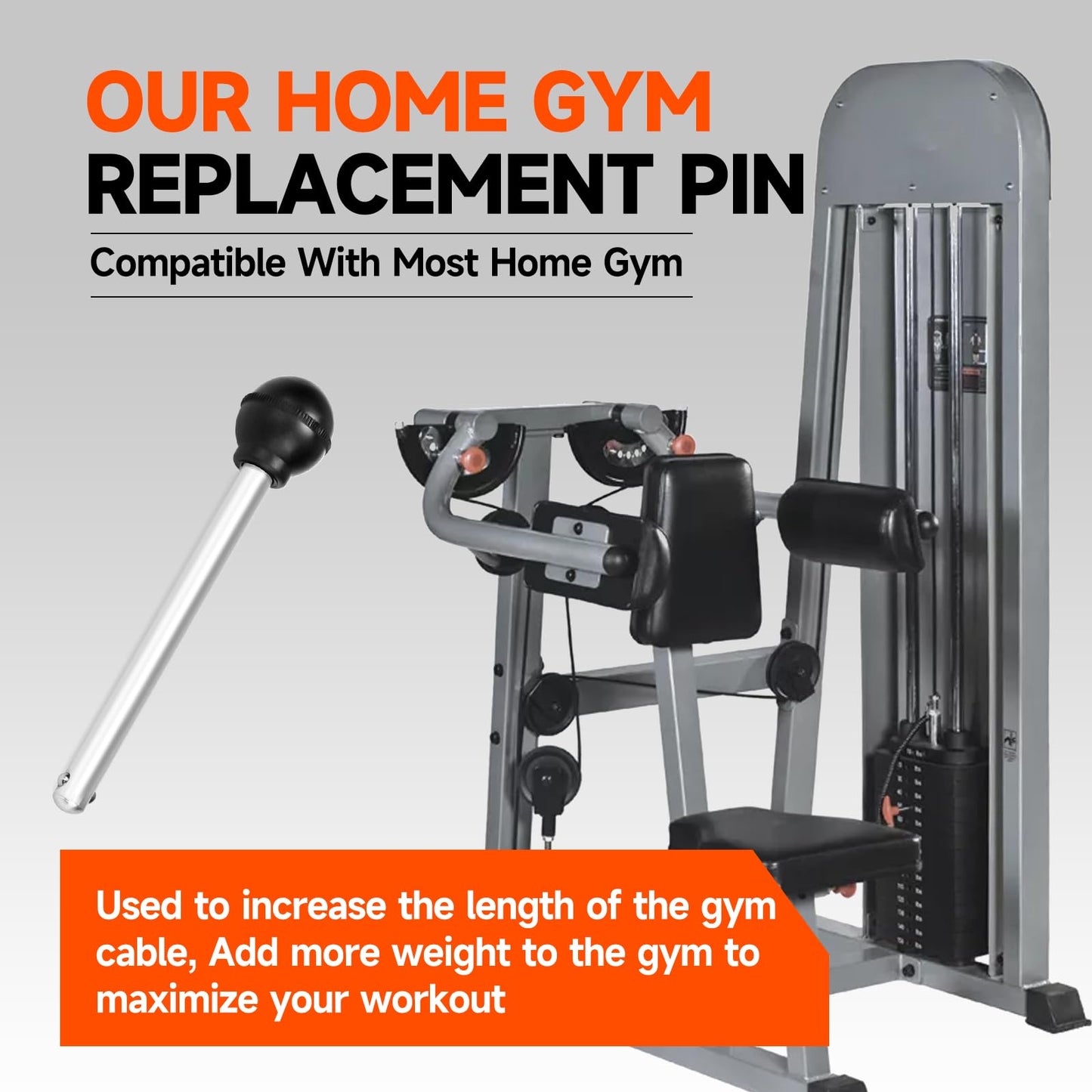 ArrogantF Weight Stack Pin Gym Pin Heavy Duty Replacement Weight Machine Pin for Fitness Universal Home Gym Exercise Machine Parts & Accessories,Pin Tensile 3/8 Diameter