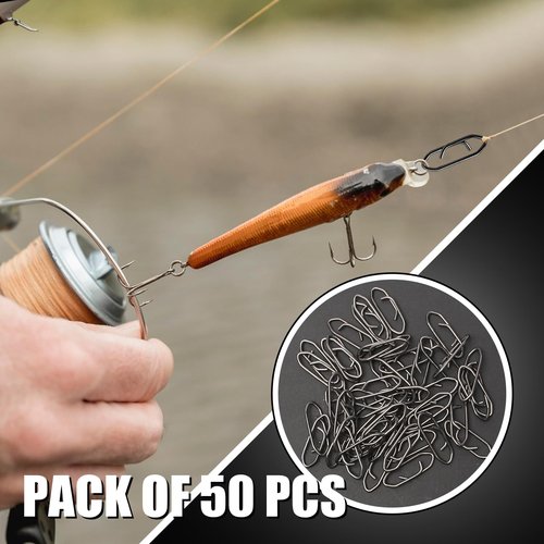 Darlingao 50 Pcs Speed Clips for Fishing Lures, Fishing Speed Clips, Fishing Snaps Saltwater, Freshwater Stainless Steel, Fishing Quick Clips, Fishing Clips Quick Change, Small Size