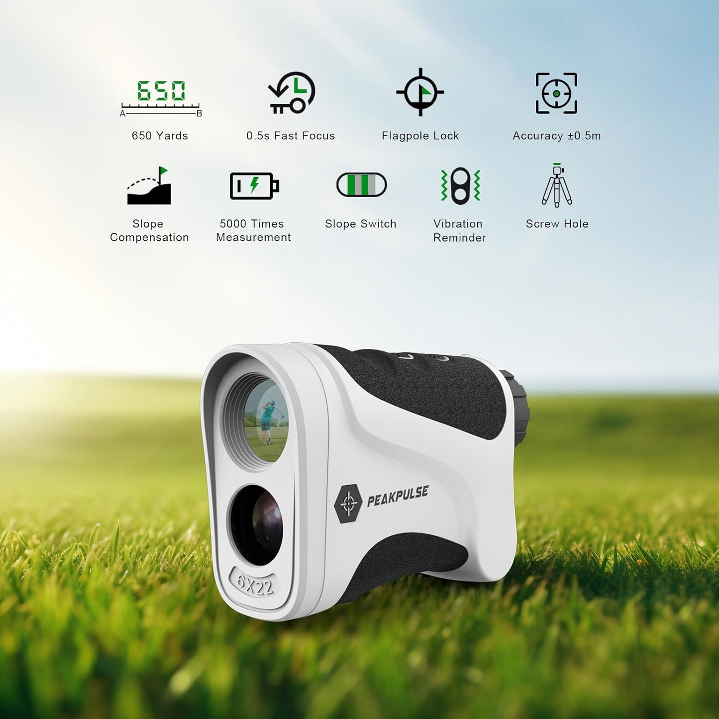 Golf Rangefinder 650/1200/1700 Yards Range Finder Golfing 6X Magnification 0.5 Yard Accuracy Flag Pin Lock Vibration Fast Focus