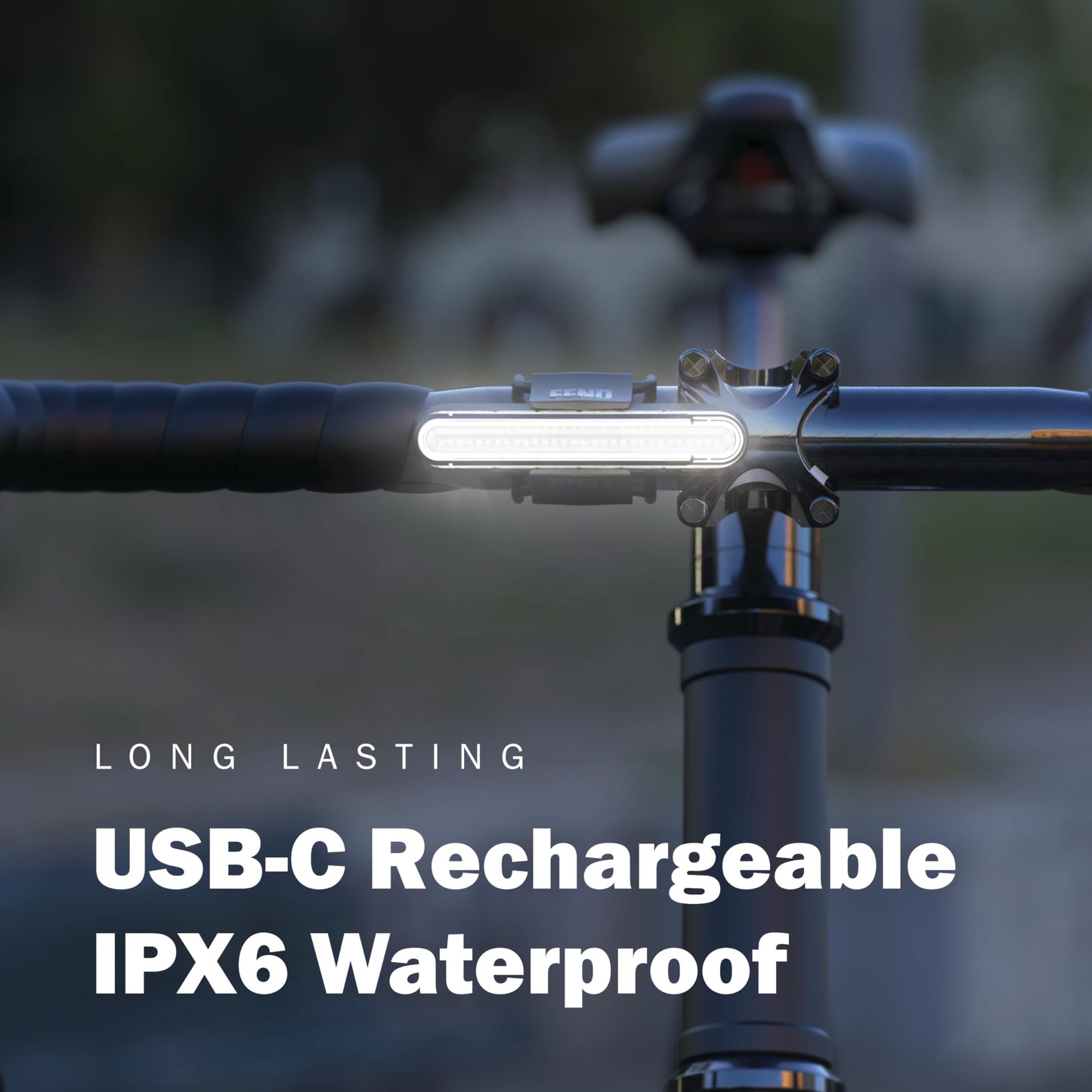 FEND Super Front Bike Light – Ultra-Bright 30 Lumen, USB-C Rechargeable, Waterproof, Solid & Flashing Modes, FEND Super Helmet or Bike Mount Compatible