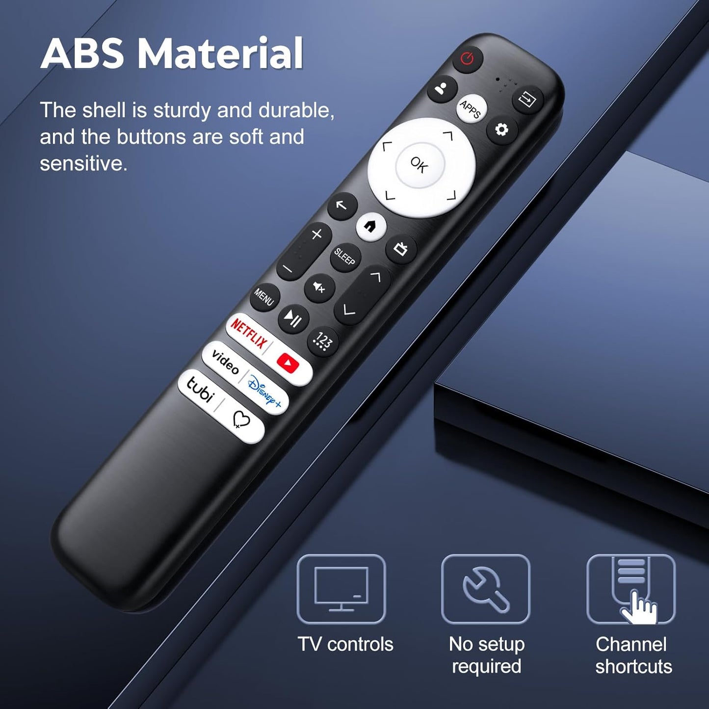 (Pack of 2) Replacement-Remote-Control for Roku-TV,Compatible for TCL Roku/Hisense Roku/Onn Roku/Philips Roku Smart TVs(Not for Roku Stick and Box)