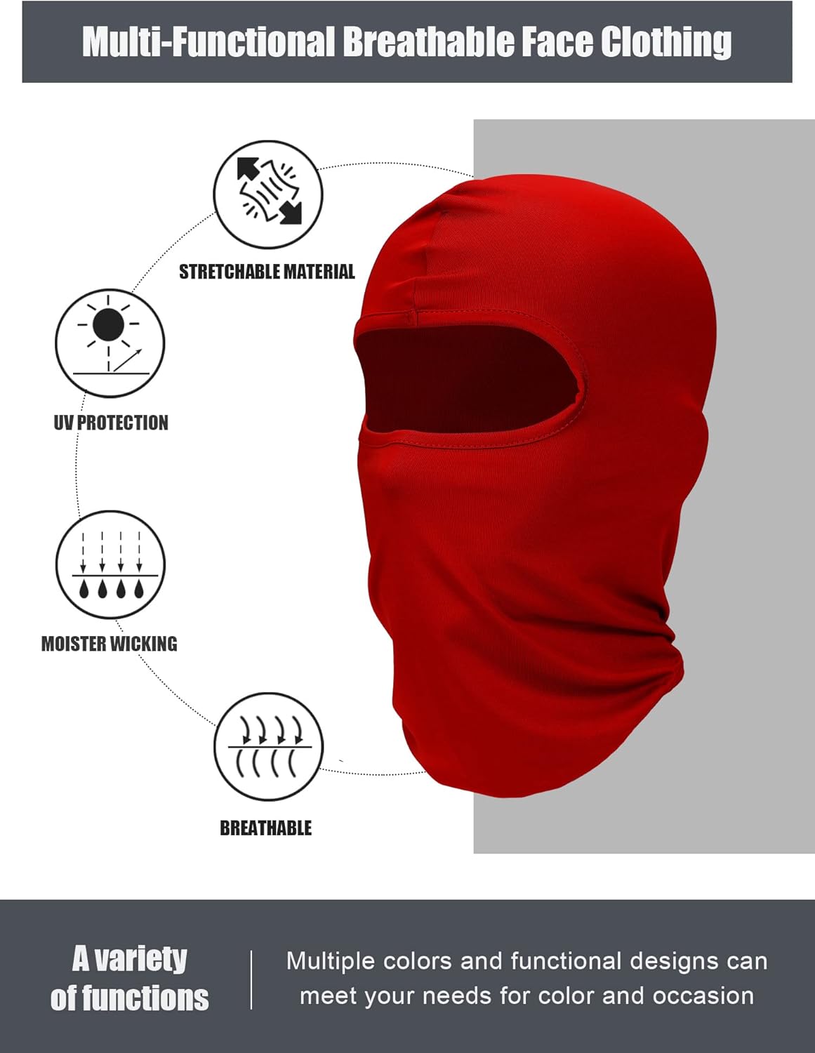 6 Pcs UV Protection Ski Mask Balaclava | Summer Full Face Cover for Men & Women