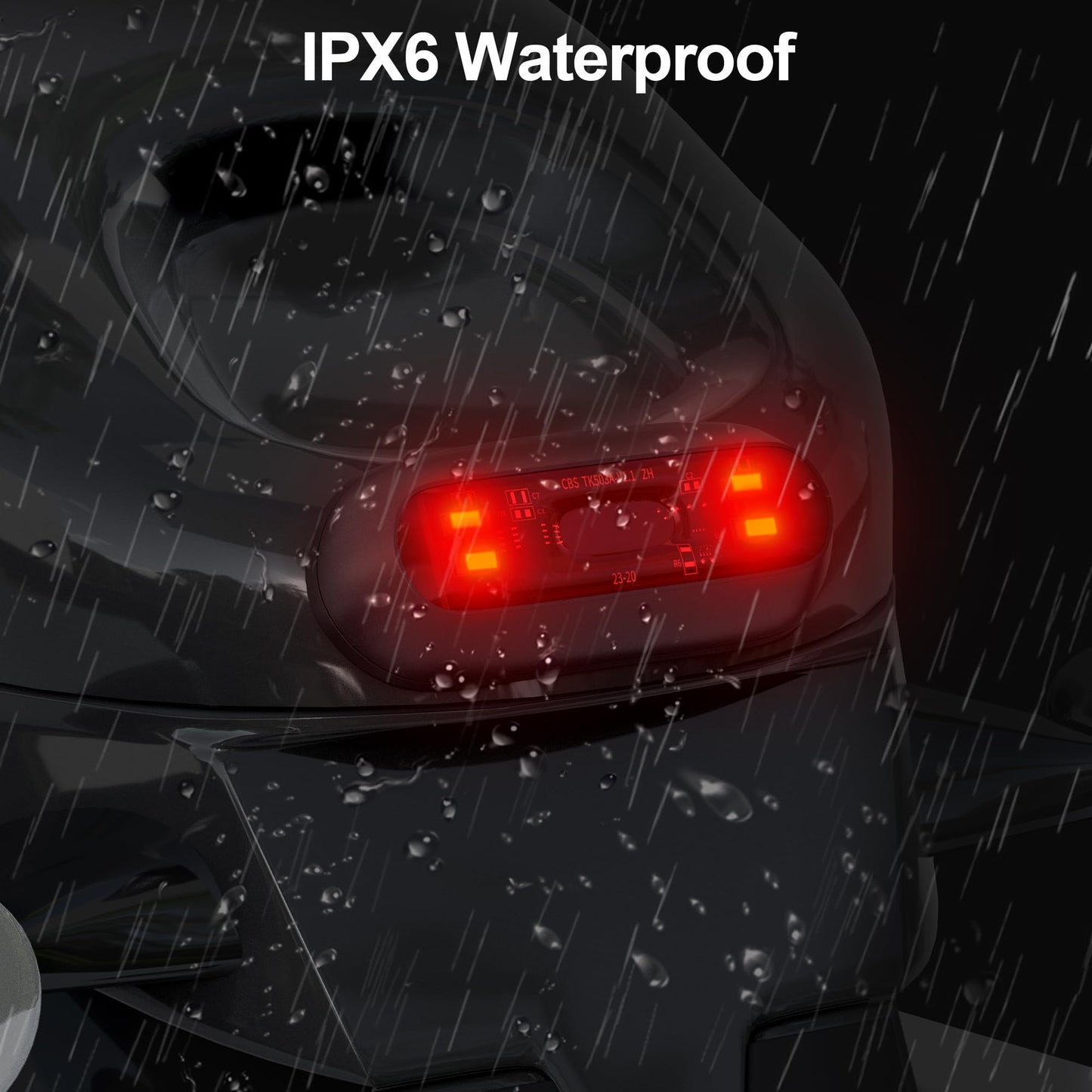 JAGASOL Bike Helmet LED Tail Light, Motorcycle Helmet LED Tail Light, Night Riding Safety Warning Light, Rechargeable Battery & IPX6 Waterproof, 4 LED Lights