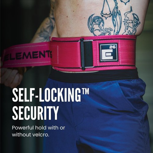Element 26 Self-Locking Weight Lifting Belt - Premium Weightlifting Belt for Serious Functional Fitness and Olympic Lifting Athletes - Lifting Support for Men and Women - Deadlift Training Belt