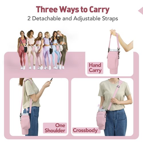 Stanley Cup Accessories, Include 3Pcs Straw Covers & Butterfly Chain & Stanley Cup Holder, 3D Embossing Neoprene 40 Oz Stanley Cup Carrier with Strap, Water Bottle Carrier Bag with Phone Pocket
