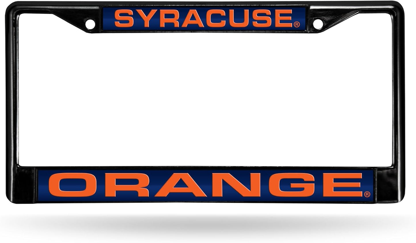 NCAA Black Laser Cut Chrome License Plate Frame for Car/Truck/SUV - 12x6" Auto Accessory