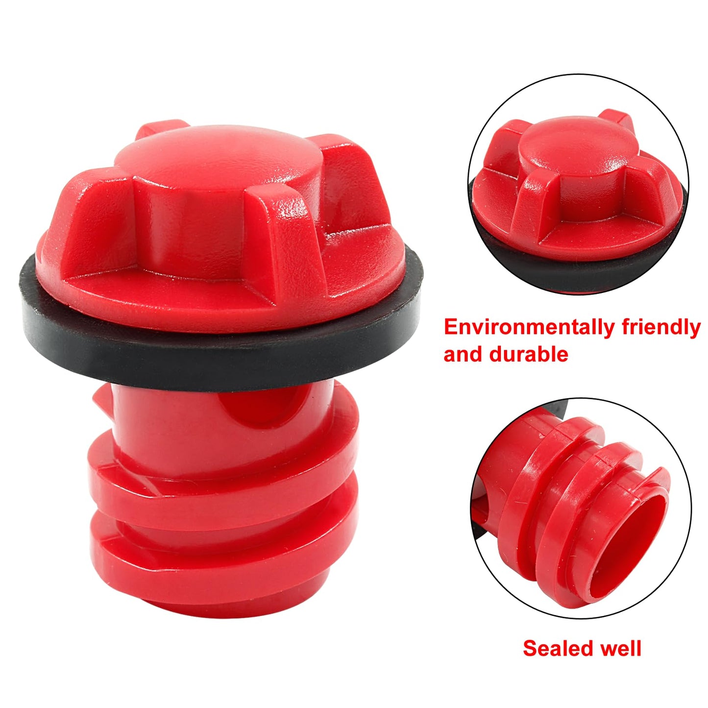 BokWin 1 Pcs Drain Plugs for Coolers with Leak-Proof Red Cooler Drain Plug Replacement Compatible with Most Coolers