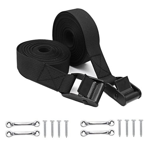 Battery Tie Down Straps for Boats,Heavy Duty Cam Buckle Straps Cooler Tie Down Kit with Stainless Brackets and SS Screws Used for Fuel Tank, Cooler, YETI, RTIC, RV