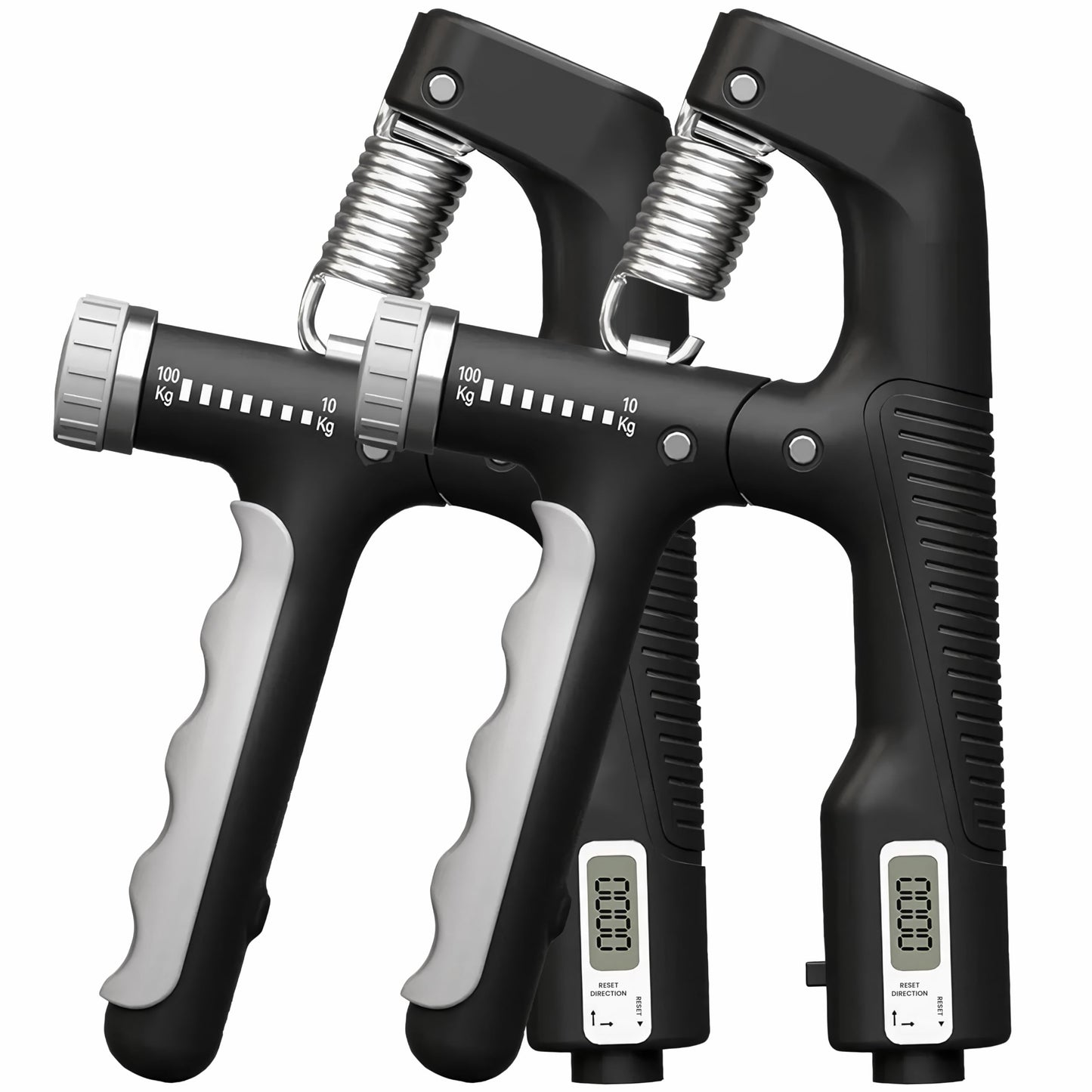 Hand Gripper Strengthener, Pack of 2 Adjustable Resistance 22-220Lbs (10-100kg) Forearm Exerciser, Grip Strength Trainer for Muscle Building & Injury Recovery, Aerobic Hands