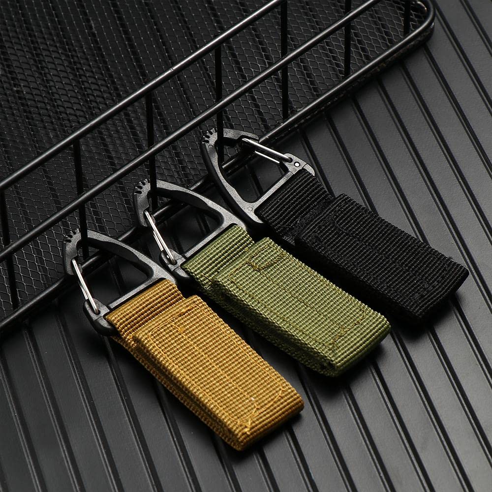 gofidin 3pcs Hanging Key Hook Clip Duty Belt Keeper with Tactical Holder Hooks Clamp Buckle Nylon Belt Clip Outdoor Buckle Strap Hunting Accessories Equipment