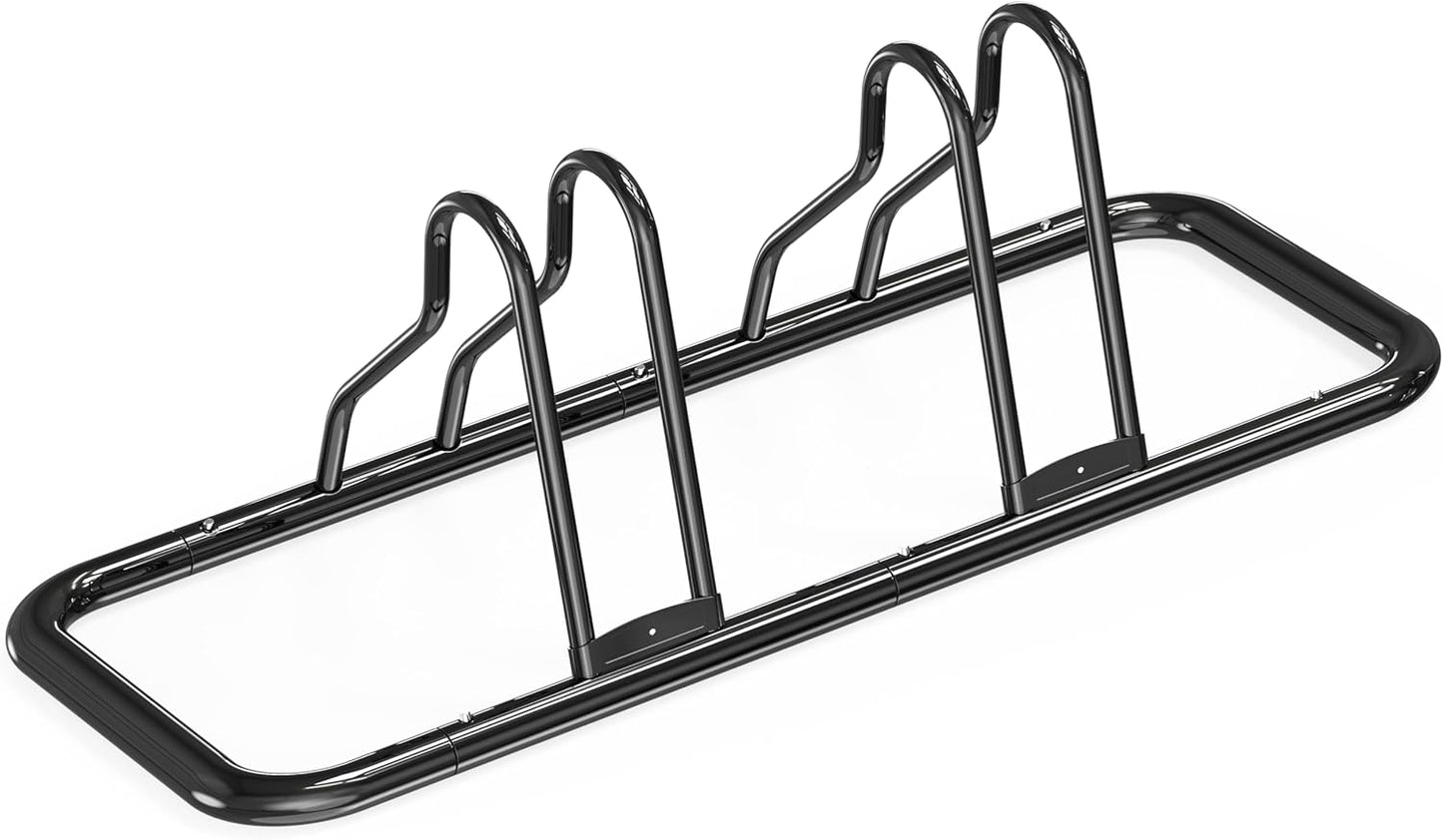 Simple Houseware 5 Bike Bicycle Floor Parking Adjustable Storage Stand, Silver
