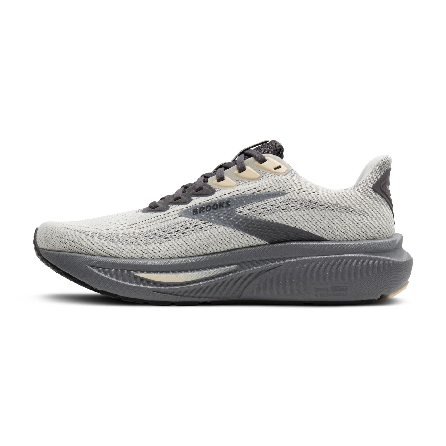 Brooks Men’s Ghost 17 Neutral Running Shoe - Vaporous Grey/Primer/Sand - 7.5 Medium