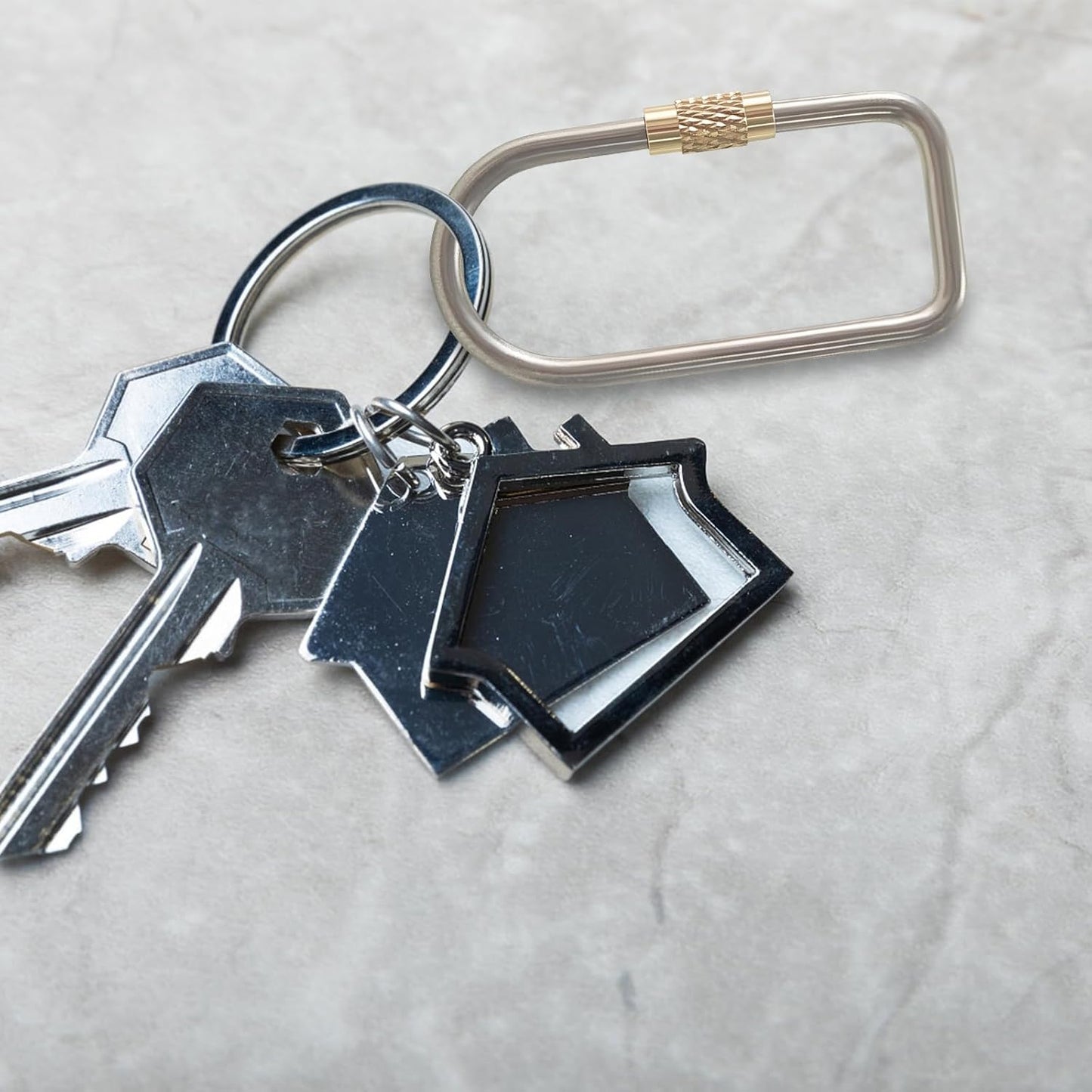 2 Pcs Titanium Locking Carabiner Titanium Alloy U-Shaped Key Chains Rings Buckles for Indoor Outdoor Use