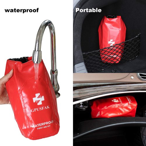 GPUSFAK 140 Pieces Boat Emergency Kit 2-in-1 Waterproof First Aid Kit