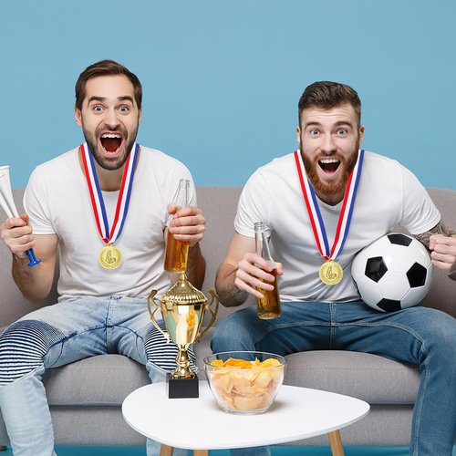 Nicunom 24 Pack Soccer Award Medals, Gold Award Medals Winner Medal Gold Prizes Team Participation Trophies for Adults Kids Sports Soccer Games, Soccer Party Favors, 2In