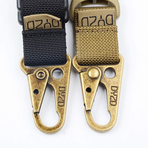 DYZD Tactical Gear Keychain Clip 100% Nylon Belt Key Chain Tactical Key Holder Quick Release Buckle Key Ring (2PCS)
