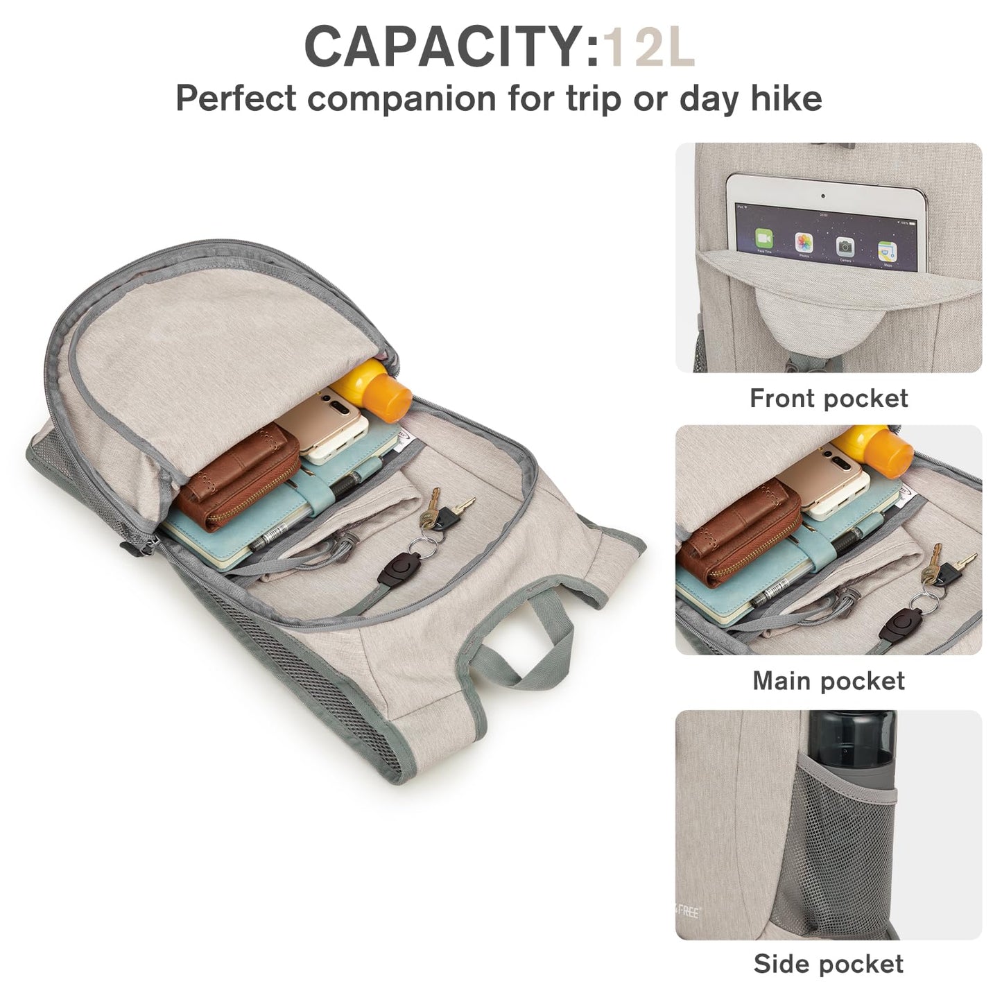 G4Free 10L/15L Lightweight Hiking Backpack+12L Lightweight Small Hiking Backpack