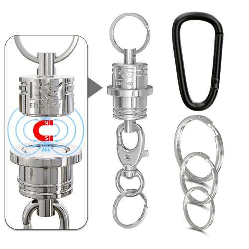 EDO GOT Magnetic Keychain with Key Rings and Carabiner - Key Chain Accessories Key Holder - Magnetic Quick Release Kaychain Connector - 3Kg Pull-force …