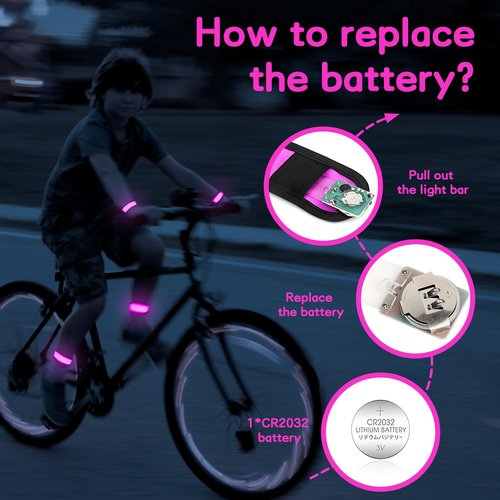 esonstyle 6 PCS LED Bracelets, LED Light Up Bracelets, Pink LED Wristbands, Led Slap Bracelets for Walking, Running, Jogging, Concerts, Sports, Camping, Sporting Events, Party, Rave Accessories