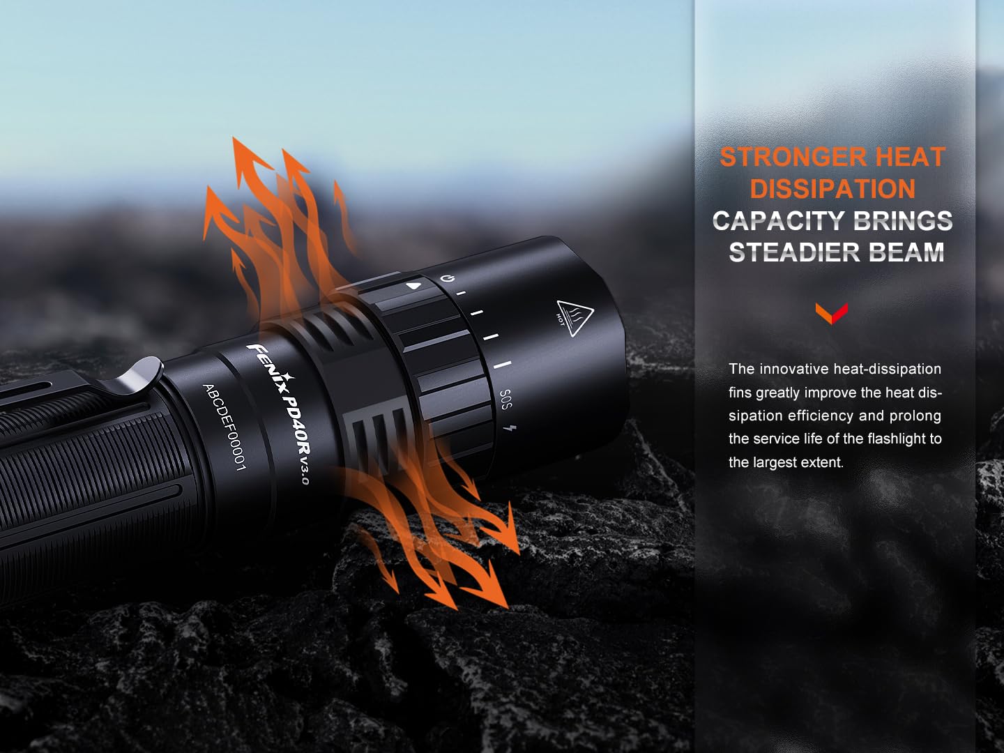 Fenix PD40R v3.0 Tactical Flashlight, 3000 Lumen USB-C Rechargeable Long Throw Police Duty Light with Lumentac Organizer