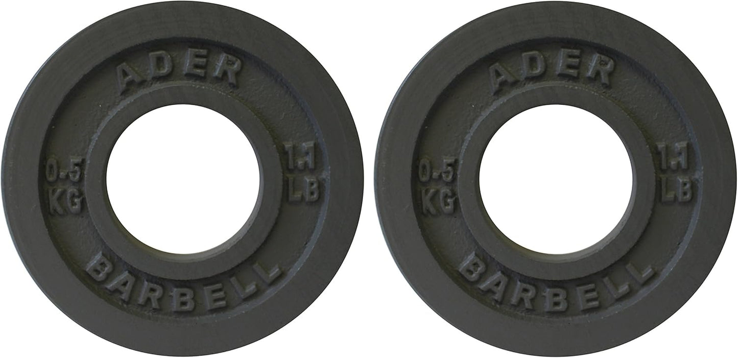 Precision Color Olympic Weight Plates - Ader 1 KG Metal Plates for Strength Training