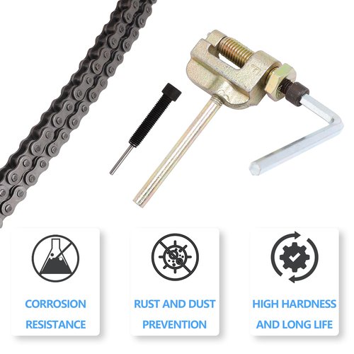 PLAXNS Chain Breaker, 3 Points 06B 06C 35h T8F Chain Tool, Universal for Dirt Pit Bike ATV Quad Go Kart Scooter Motorcycle Bicycle Mountain Electric Bike