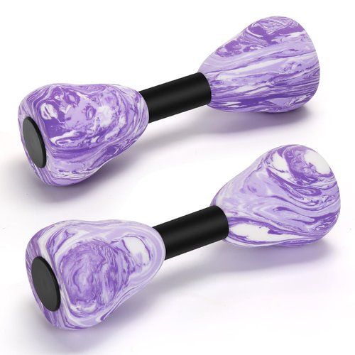 Camouflage Aquatic Dumbbells,2Pcs Foam Water Weights Aerobic Exercise Fitness Equipment Dumbbells, Pool Resistance Swimming Training for Adults/Kids/Men/Women Weight Loss, Beginner Swimming Training (Purple)