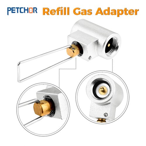 PETCHOR 3PCS Camping Stove Gas Refill Adapter Set, Propane Isobutane Butane Valve Converter, Refill Gas Shifter Universal Bottle for Camping Grill