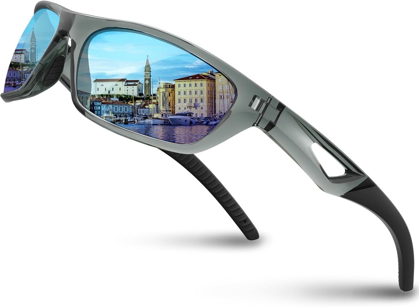 RIVBOS Polarized Sports Sunglasses for Men & Women - TR90 Frame for Cycling, Fishing, Running