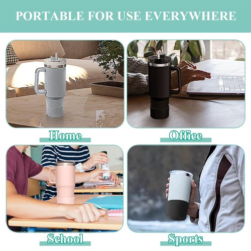 WSGALARY 2 PCS Silicone Protective Boot for Yeti Rambler 20oz/25oz/30oz/35oz Tumbler, Anti-Slip Protective Silicone Water Bottle Bottom Boot Sleeve Cover for Yeti Tumbler [Transparent+Transparent]