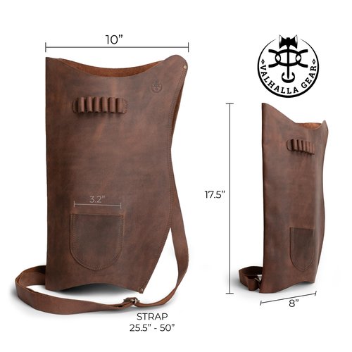 Valhalla Gear, Archery Bow Carrier with Arrow Slots, Adjustable Shoulder Strap, Shooting Targeting, Training, Cosplay, Full Grain Leather, Handmade Archer Accessories (Bourbon Brown)