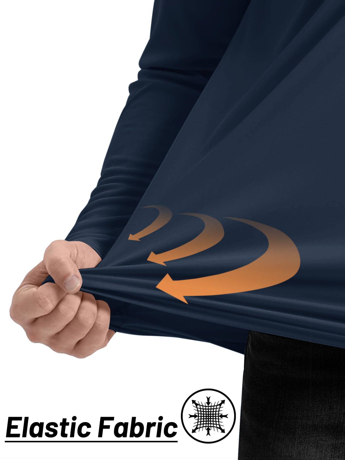 TACVASEN Men's Long Sleeve Running Shirts for Men SPF Athletic 1/4 Zip Up Rash Guard for Summer Golf Sun Shirts Navy S