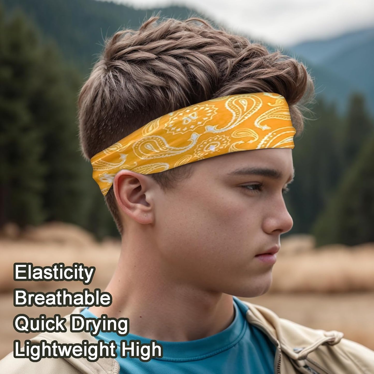 Men's 9-Pack Sports Headbands | Stretchy Sweatbands for Running & Workouts
