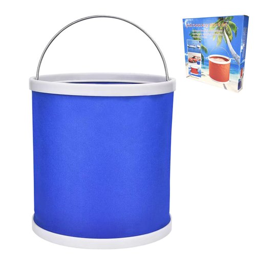 TSBSHum Collapsible Bucket with Handle,3.43 Gal Folding Bucket,Made of 600D Waterproof Oxford Cloth,Use as a Water Bucket,Fishing Bucket,Car Wash Bucket,Collapsible Trash Can,for Camping and Outdoors