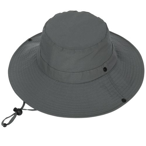 Rulala Fancy Solid Packable Sun Hat for Women and Men Wide Brim Waterproof Beach Bucket Hats UPF 50+ (Gray)