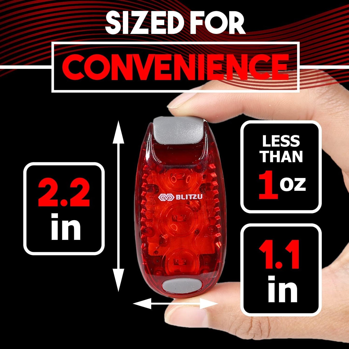 4 Pack LED Safety Light, Clip on Reflective Gear Lights for Walking at Night, Running, Jogging, High Visibility Strobe Light Accessories for Runners, Kids, Hiking, Kayak, Cycling, Camping, Boat