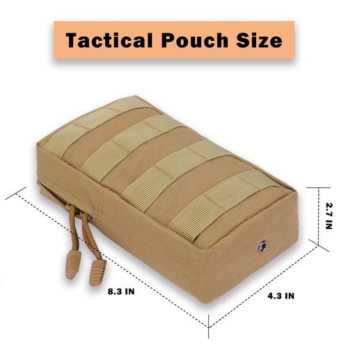 Phoking 2 Pack Molle Pouch Versatile Tactical EDC Pouches Molle Compact Organizer Water-Resistant Utility Pouch